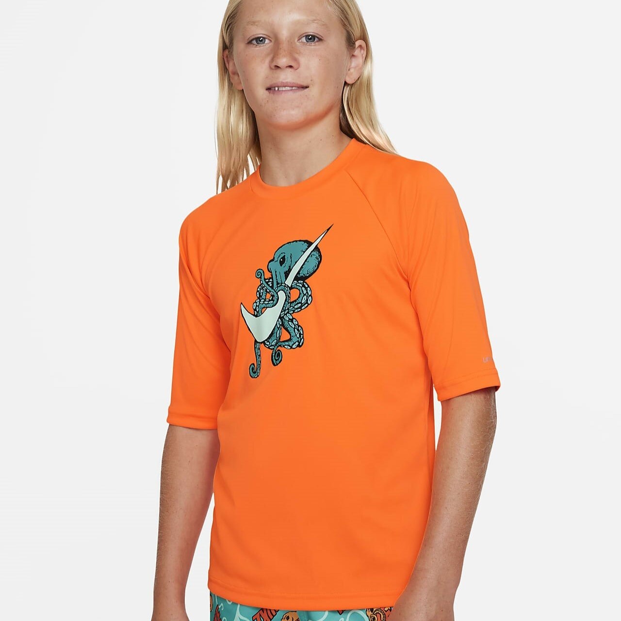 Camiseta Nike Swim UV Hydroguard Octologo Infantil SP22